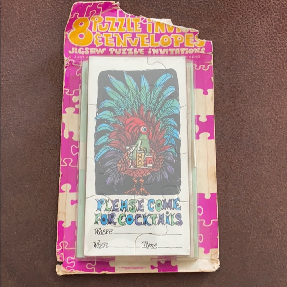 Vintage Puzzle Invitations